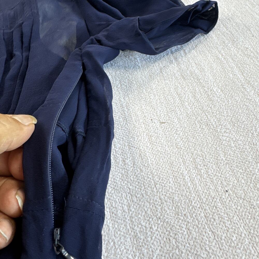 Polo Ralph Lauren Silk Dress Womens 6 Navy Dress With Overlay NWT MSRP$598 - Picture 16 of 16